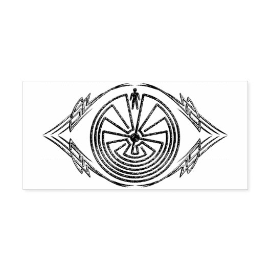 MAN IN HET DOOLHOF - tribaal tattoo lijst I Rubberstempel (Afrduk)