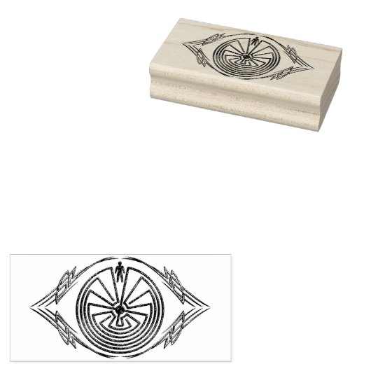 MAN IN HET DOOLHOF - tribaal tattoo lijst I Rubberstempel (Gestempeld)