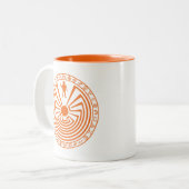 Man in het doolhof tweekleurige koffiemok (Voorkant links)