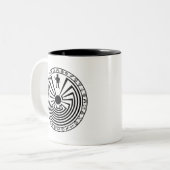 Man in het doolhof tweekleurige koffiemok (Voorkant links)