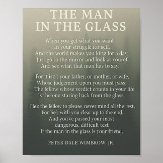 Man in het glas – Inspirerend Quote Poster