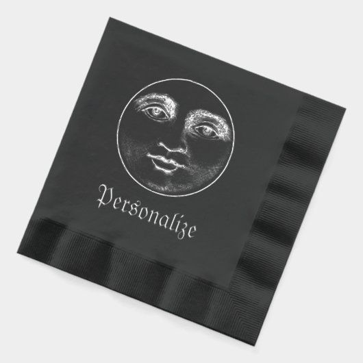 man in het maangezicht folie servetten (Links)