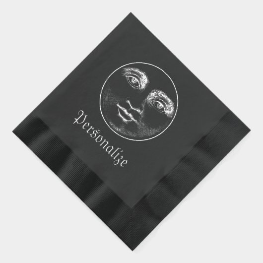 man in het maangezicht folie servetten (Rechts)