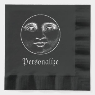 man in het maangezicht folie servetten