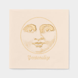 man in het maangezicht folie servetten