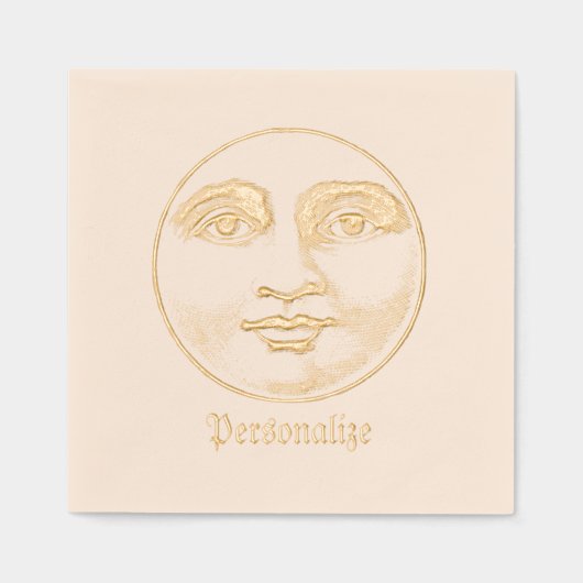 man in het maangezicht folie servetten (Voorkant)