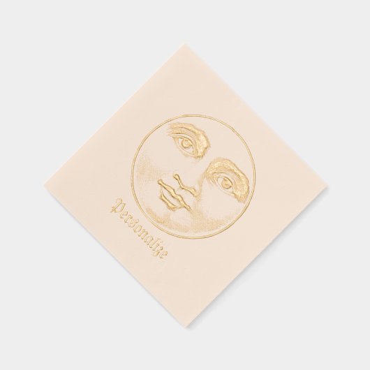 man in het maangezicht folie servetten (Rechts)