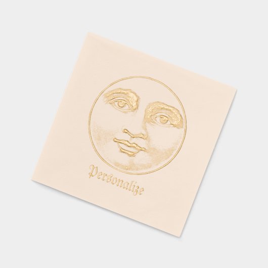 man in het maangezicht folie servetten (Links)