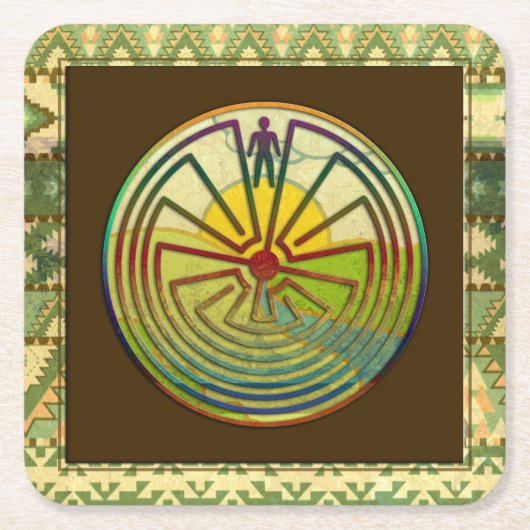 MAN IN HET MASISlandschap + uw achtergrond Kartonnen Onderzetters (Voorkant)