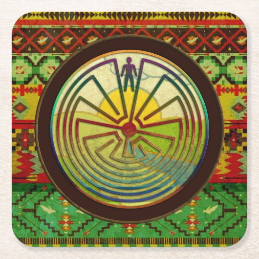 MAN IN HET MASISlandschap + uw achtergrond Kartonnen Onderzetters (Voorkant)