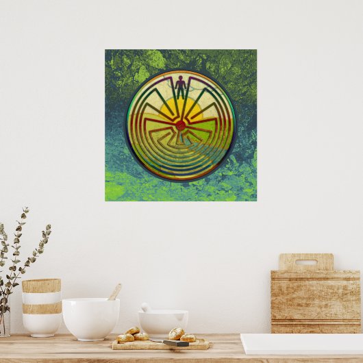 MAN IN HET MASISlandschap + uw achtergrond Poster (Keuken)