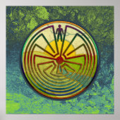 MAN IN HET MASISlandschap + uw achtergrond Poster (Voorkant)