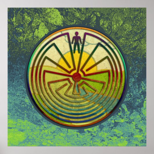 MAN IN HET MASISlandschap + uw achtergrond Poster (Voorkant)