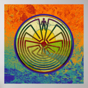 MAN IN HET MASISlandschap + uw achtergrond Poster