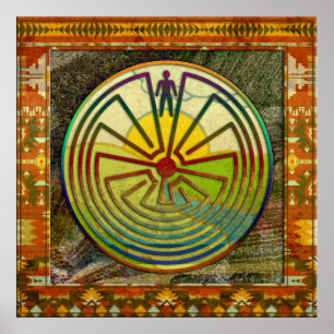 MAN IN HET MASISlandschap + uw achtergrond Poster