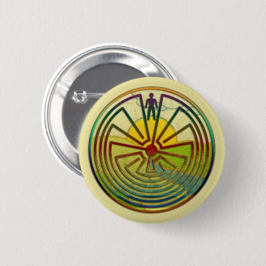 MAN IN HET MASISlandschap + uw achtergrond Ronde Button 5,7 Cm (Voorkant /achterkant)