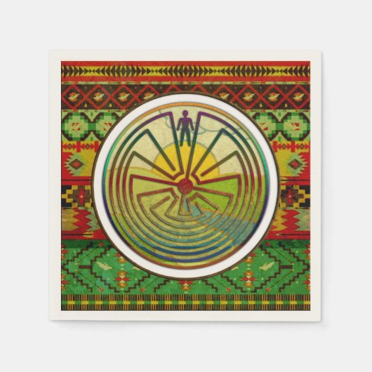 MAN IN HET MASISlandschap + uw achtergrond Servetten (Voorkant)