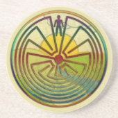 MAN IN HET MASISlandschap + uw achtergrond Zandsteen Onderzetter (Voorkant)