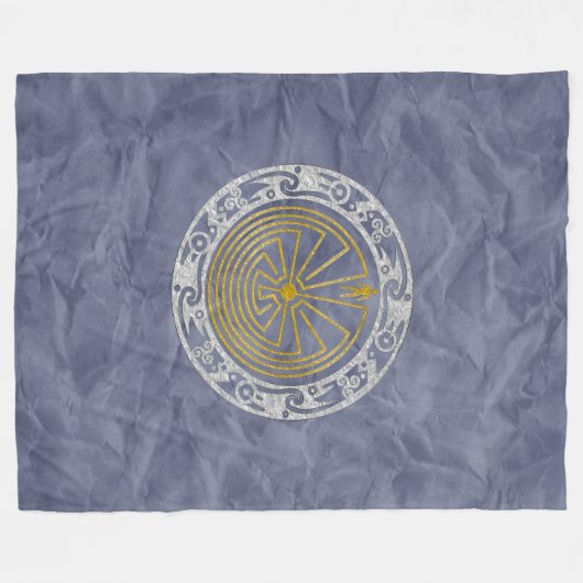 MAN IN HET ornament MAZE + uw achtergrond Fleece Deken (Voorkant (Horizontaal))