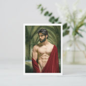 Man in het rode gewaad briefkaart (Staand voorkant)