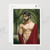 Man in het rode gewaad briefkaart (Voorkant / Achterkant)