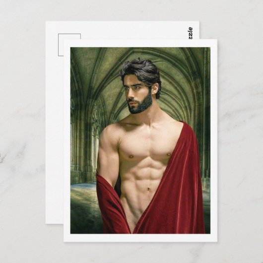 Man in het rode gewaad briefkaart (Voorkant / Achterkant)