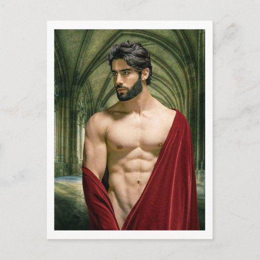 Man in het rode gewaad briefkaart (Voorkant)
