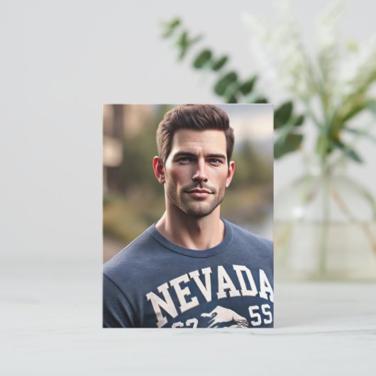 Man in het shirt van Nevada Briefkaart (Staand voorkant)