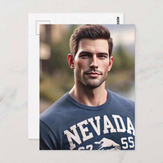 Man in het shirt van Nevada Briefkaart (Voorkant / Achterkant)