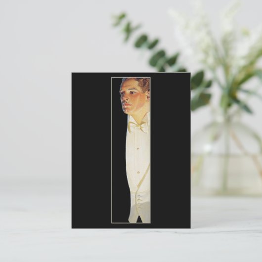 Man in het witte Stropdas door Leyendecker Briefkaart (Staand voorkant)