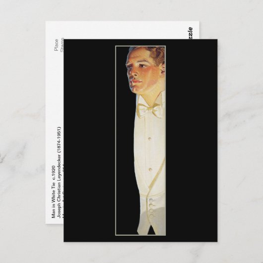 Man in het witte Stropdas door Leyendecker Briefkaart (Voorkant / Achterkant)