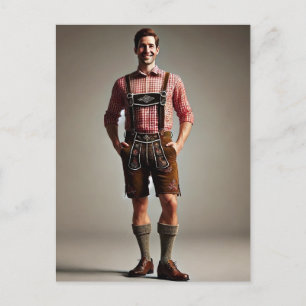 Man in Lederhosen Briefkaart
