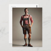Man in Lederhosen Briefkaart (Voorkant / Achterkant)