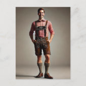 Man in Lederhosen Briefkaart (Voorkant)