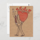 Man in liefde briefkaart (Voorkant / Achterkant)