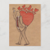 Man in liefde briefkaart (Voorkant)