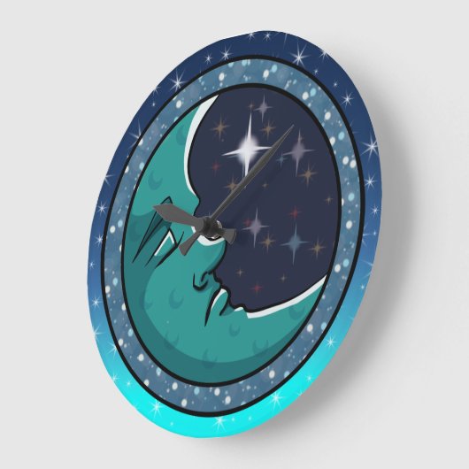 Man in maan grote klok (Hoek)