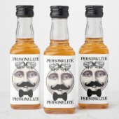 man in Moon Bartender Mustache Bow stropdas Likeurfles Etiket (Flessen)