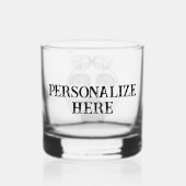  man in Moon Bartender Mustache Bow stropdas Whisky Glas (Voorkant)