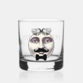  man in Moon Bartender Mustache Bow stropdas Whisky Glas (Achterkant)