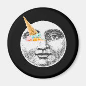 man in Moon Full Face Ice Cream Cone Eye Magneet (Voorkant)