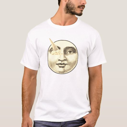 man in Moon Full Face Ice Cream Cone Eye T-shirt (Voorkant)