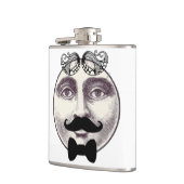 man in Moon Full Face Mustache Bow stropdas Heupfles (Links)