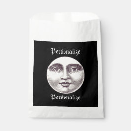  man in Moon Full Moon Face Black White Bedankzakje
