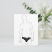 Man in ondergoed briefkaart (Staand voorkant)