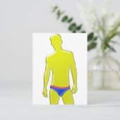 Man in ondergoed briefkaart (Staand voorkant)