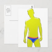 Man in ondergoed briefkaart (Voorkant / Achterkant)