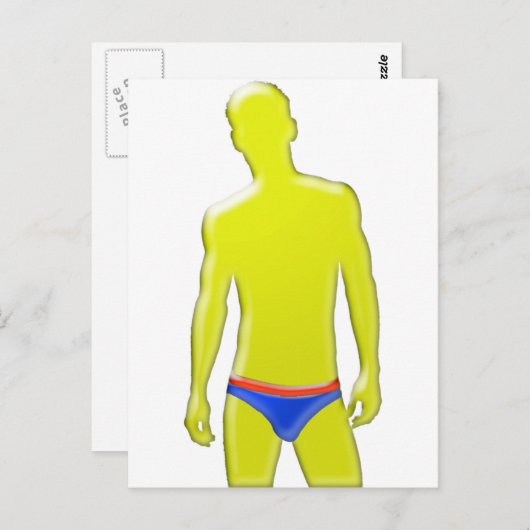 Man in ondergoed briefkaart (Voorkant / Achterkant)