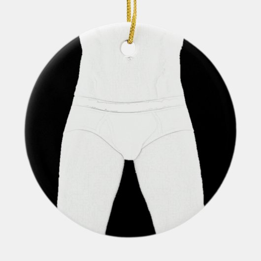 Man in onderkleding keramisch ornament (Voorkant)