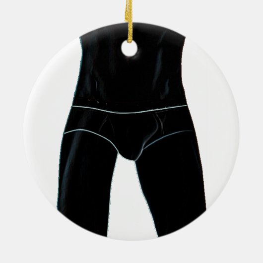 Man in onderkleding keramisch ornament (Achterkant)